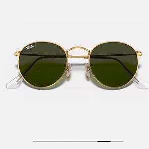 Ray-Ban Gold Frame Sunglasses with Dark Green Lenses